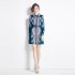 Real shooting spot | 2024 early spring new retro positioning flower shirt collar long sleeved waist slimming short dress