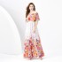 2024 Spring/Summer - Vacation Style One Shoulder Lotus Leaf Edge Holiday Printed Long Cake Dress