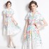 Original spot | 2024 gentle French retro sweet slimming waist cinching Hepburn style temperament big swing dress for women