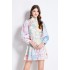 Original Spot | 2024 Spring/Summer Style Skirt Splicing Printed Long Sleeve Slimming Retro Medium Length Dress