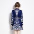 Real shooting spot | 2024 early spring new retro positioning flower shirt collar long sleeved waist slimming short dress