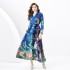 2024 Spring/Summer - Vacation Retro Palace Style V-neck Loose Long Sleeve Tropical Plant Printed Dress