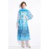 Original Spot | 2024 Spring New Ethnic Style Retro Standing Collar Lantern Sleeve Printed Dress