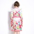 Original in stock | 2024 early spring retro palace style V-neck single breasted lantern sleeve cinched waist slimming dress