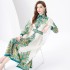 2024 Vacation - Palace style Flip collar Single placket Lantern Sleeve Long Retro Printed Dress