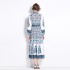 Original in stock | 2024 gentle French retro sweet slimming waist print temperament big swing dress for women