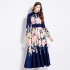 Original in stock | 2024 vintage palace style long dress with temperament V-neck and waist cinching slimming dress for women