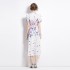 Original Spot | 2024 Spring/Summer New Palace Style Stand up Collar Flower Dress Single breasted Design Long Dress