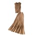 Korean fashion versatile slim fit sleeveless vertical knit top two-piece set for women's high waist slimming fish tail skirt