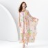 2024 Spring/Summer - Vacation Style One Shoulder Wooden Ear Strap Long Wide Swing Printed Dress