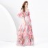 2024 Spring/Summer - Vacation Style One Shoulder Lotus Leaf Edge Holiday Printed Long Cake Dress