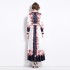 Original shooting | 2024 spring/summer new style temperament lapel slim fit medium long printed shirt collar dress