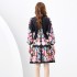 2024 Spring/Summer - Retro painted stand up collar with raglan sleeves and wavy edge printed dress