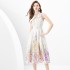 2024 Spring/Summer - Drift collar sleeveless pleated single door long vintage oil painting printed dress