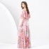 2024 Spring/Summer - Vacation Style One Shoulder Lotus Leaf Edge Holiday Printed Long Cake Dress