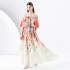 2024 Early Spring - Vacation One Shoulder Lotus Leaf Edge Holiday Printed Long Dress