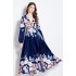 Original in stock | 2024 vintage palace style dress with V-neck and waist cinching, slimming dress for women