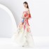 2024 Early Spring - Vacation One Shoulder Lotus Leaf Edge Holiday Printed Long Dress