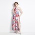 Original in stock | 2024 early spring vacation style temperament design sense slanted shoulder irregular sleeveless slanted shoulder dress