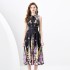 2024 Spring/Summer - Drift collar sleeveless pleated single door long vintage oil painting printed dress