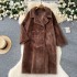 Winter thickened fur one-piece suit collar jacket for women's new loose and versatile mid to long imitation mink fur coat