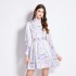 Original in stock | 2024 early spring retro palace style stand up collar single breasted lantern sleeves cinched waist slimming dress