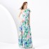 2024 Spring/Summer - Vacation Style One Shoulder Sleeveless Ribbon Long Wide Swing Printed Dress