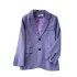 Advanced purple suit jacket for women, 2024 autumn Korean edition versatile casual loose button lapel suit top