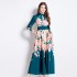 Original in stock | 2024 vintage palace style long dress with temperament V-neck and waist cinching slimming dress for women