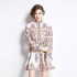 Original in stock | 2024 early spring temperament printed long sleeved retro short dress