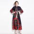 Original in stock | 2024 early spring new palace style stand up collar flower dress with single breasted design, long skirt