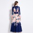 Original in stock | 2024 vintage palace style long dress with temperament V-neck and waist cinching slimming dress for women