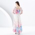 2024 Early Spring - Vacation One Shoulder Lotus Leaf Edge Holiday Printed Long Dress