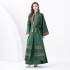 2024 Vacation - Palace Embroidered Tassel Horn Sleeve Retro Long Robe Hoodie Dress Two Piece Set