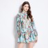 Original in stock | 2024 early spring temperament printed long sleeved retro short dress