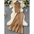 Korean fashion versatile slim fit sleeveless vertical knit top two-piece set for women's high waist slimming fish tail skirt