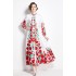 Original in stock | 2024 early spring new palace style stand up collar flower dress with single breasted design, long skirt