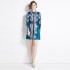 Real shooting spot | 2024 early spring new retro positioning flower shirt collar long sleeved waist slimming short dress