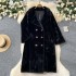 Winter thickened fur one-piece suit collar jacket for women's new loose and versatile mid to long imitation mink fur coat