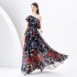 2024 Early Spring - Vacation One Shoulder Sleeveless Lotus Leaf Edge Wide Swing Printed Dress