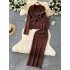 Lazy style dress set for women in winter 2024, with a high-end feel and straps, a waist cinching sweater jacket, and a suspender knit dress inside