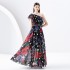 2024 Early Spring - Vacation One Shoulder Sleeveless Lotus Leaf Edge Wide Swing Printed Dress