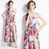 Original in stock | 2024 early spring vacation style temperament design sense slanted shoulder irregular sleeveless slanted shoulder dress