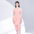 2023 early autumn one shoulder lotus leaf edge slit slim fit dress skirt