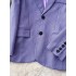 Advanced purple suit jacket for women, 2024 autumn Korean edition versatile casual loose button lapel suit top