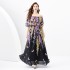 2024 Early Spring - Vacation Style One Shoulder Lotus Leaf Edge Holiday Printed Long Dress