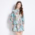 Original in stock | 2024 early spring temperament printed long sleeved retro short dress