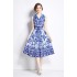 Original spot | 2024 gentle French retro sweet slimming waist cinching Hepburn style temperament big swing dress for women