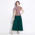 Miyake T-shirt new high-end pleated casual print niche loose and versatile wide leg pants