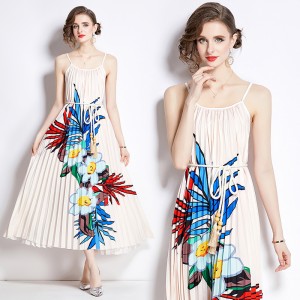 2024 printed pleated dress